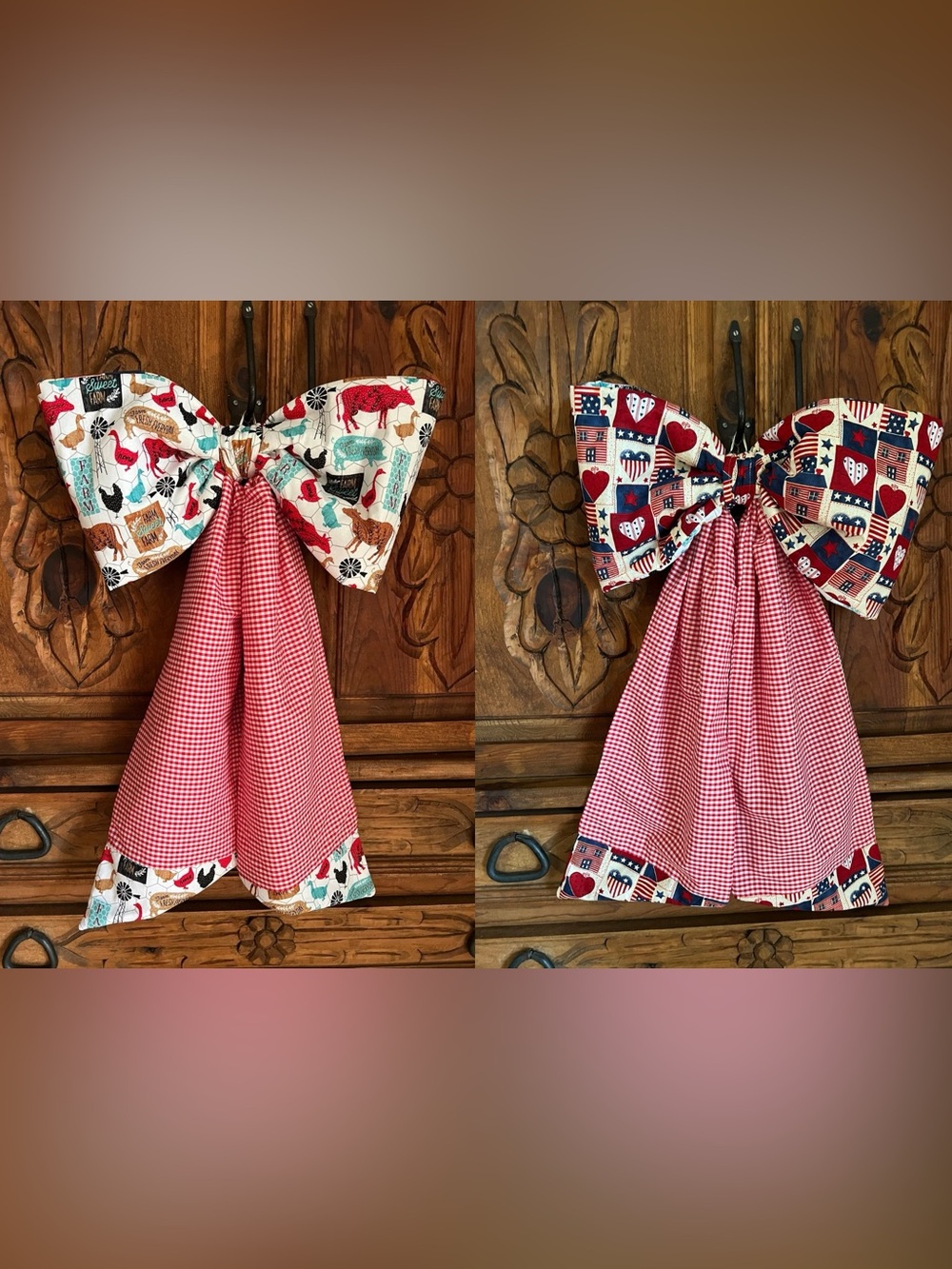 Door Decor Reversible Bow. Farm / Patriotic